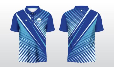 Polo spor forması şablonu için mavi süblimleşme gömleği