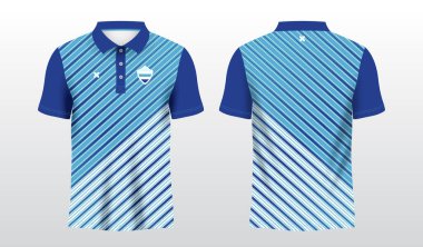 Polo spor forması şablonu için mavi süblimleşme gömleği