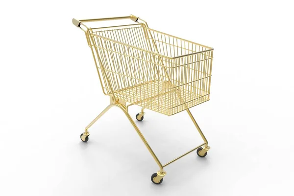Shopping Cart Business Gold — Stock Photo, Image