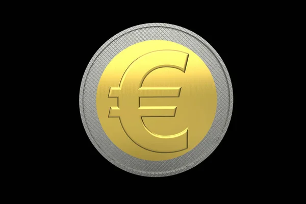 Monnaie Euro Européenne Fond Noir — Photo