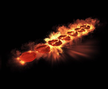 Seven Seals Wax Revelation Fire Explosion clipart