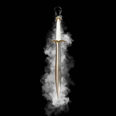 Medieval Sword with Clouds clipart