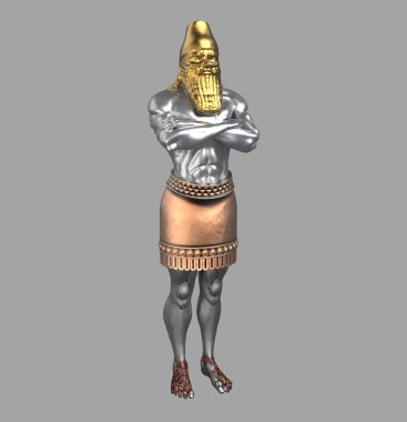 King Nebuchadnezzar's Dream Statue (Daniel's Prophecies) 3D Illustration clipart