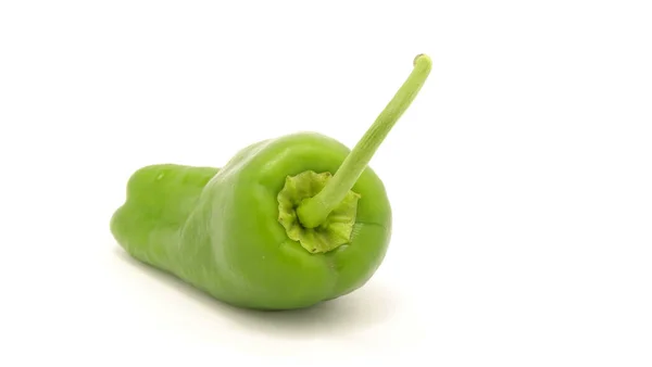 Small Green Pepper White Background — Stock Photo, Image