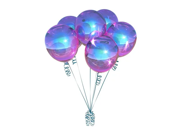 Balões Festa Multicolor Com Reflexões — Fotografia de Stock
