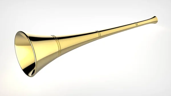 Trumpet Vuvuzela Horn Golden Uppenbarelse — Stockfoto