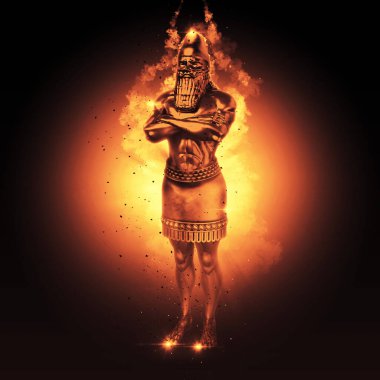 Kral Nebuchadnezzar 'ın Rüya Heykeli (Daniel' in Kehanetleri) 3D İllüstrasyon