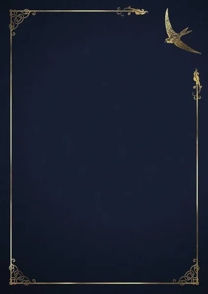Темно Синяя Буква Ласточкой Украшениями Украшенными Золотом — стоковое фото