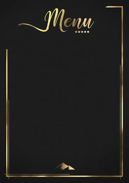 Меню Ресторана Black Luxury Фоне Замши Золотыми Вставками Горным Украшением — стоковое фото