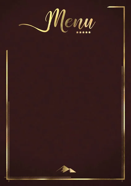 波尔多豪华餐厅背景菜单 内装金线和德鲁克塞山徽 — 图库照片