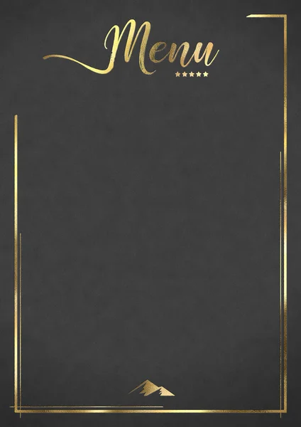 Grau Luxury Restaurant Menü Hintergrund Wildleder Mit Geprägten Goldenen Linien — Stockfoto