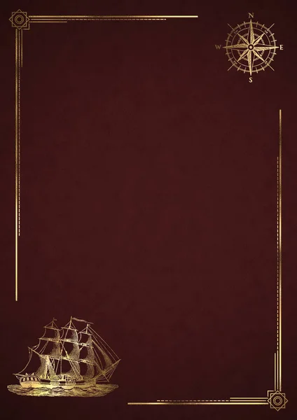 Lodní Plachtění Námořní Kompas Cestovní Šablona Prezentace Rozvržení Pozadí Luxusní — Stock fotografie