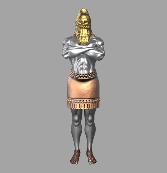 King Nebuchadnezzar Dream Statue Daniel Prophecies Front View Illustration — Stock Photo, Image