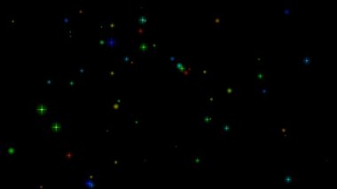 Noel Xmas Yıldızları Parıldayan Renkler (30 saniye 30 fps Döngüleme Arkaplanı)