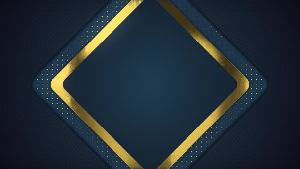 Luxus Hintergrund Blau Mit Goldenen Und Funkelnden Effekten 30Sec Looping — Stockvideo