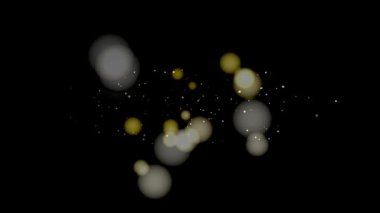 Soyut Hareket Bokeh Yanıp sönen Sarı Bulanık Parçacıklar Işığı (30 saniye 30 fps Döngüsü Arkaplan)