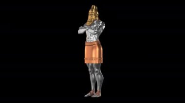 4K King Nebuchadnezzar 's Dream Statue Daniel Sunum 3D Illustration - TRANSPARENT BACKGrOUND (45sec 60fps Looping Video)
