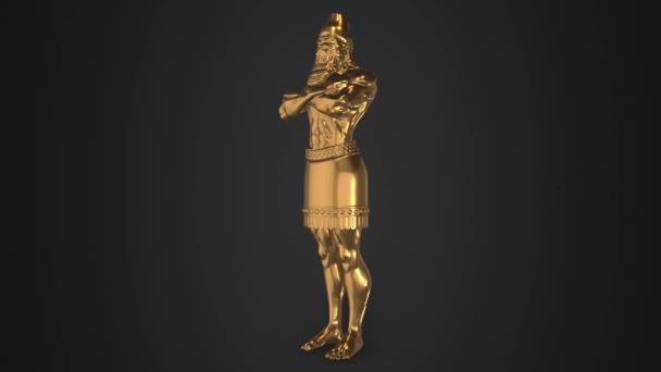 Złoty Posąg Króla Nabuchodonozora Proroctwa Daniela Prezentacja 12Sec 60Fps Pętla — Wideo stockowe