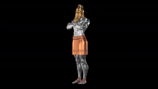 King Nabuchadnezzar Dream Statue Daniel Presentation Illustration Transparent Background 45Sec — стокове відео