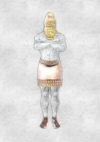 King Nebuchadnezzar Dream Statue Daniel Prophecies Antique Design Illustration — Stock Photo, Image