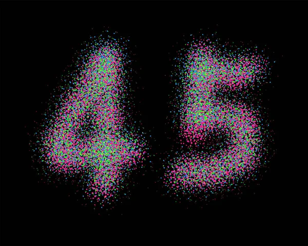Fonte Spray Colorée Format Vectoriel Numéros — Image vectorielle