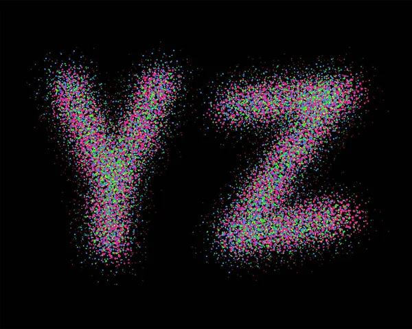 彩色喷涂字体集矢量格式 字母Y和Z — 图库矢量图片