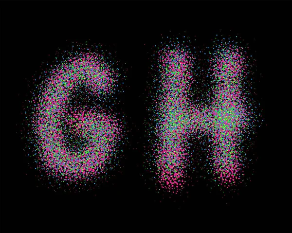 Fonte Spray Colorée Format Vectoriel Lettres — Image vectorielle