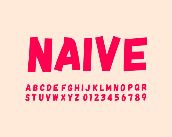 Naïef Lettertype Vectorformaat — Stockvector