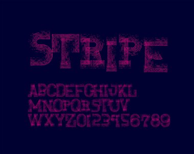 Çizgili yazı tipi vektör biçiminde ayarlandı