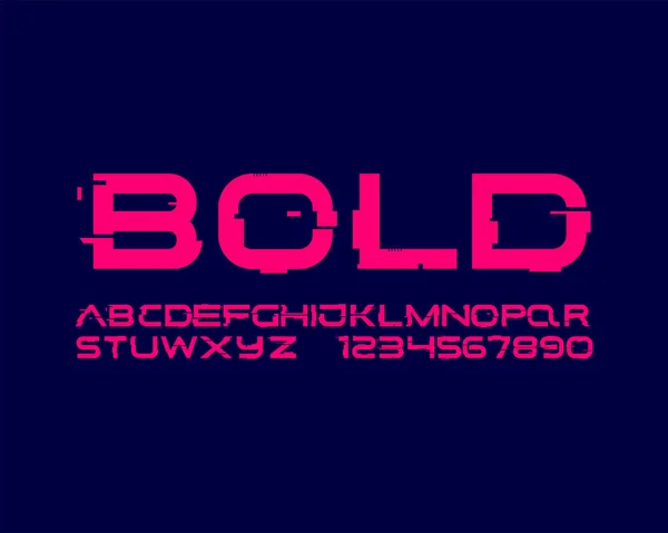 Rounded Glitch Bold Designer Conjunto Fontes Formato Vetorial —  Vetores de Stock