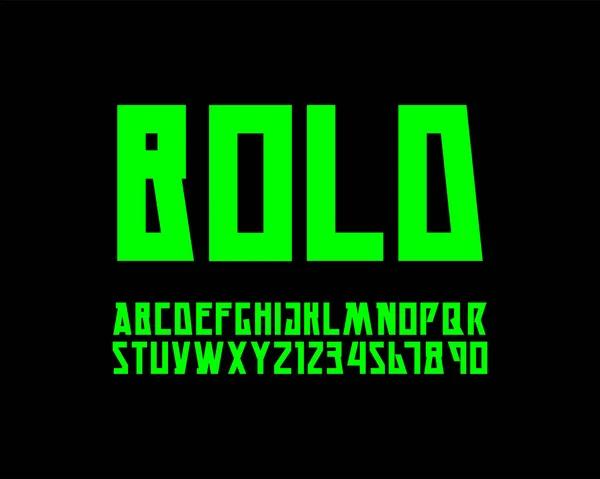 Squarish Bold Designer Font Set Vector Format — Stockvektor