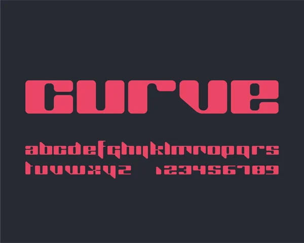 Розробка Інновацій High Tech Curvy Font — стоковий вектор