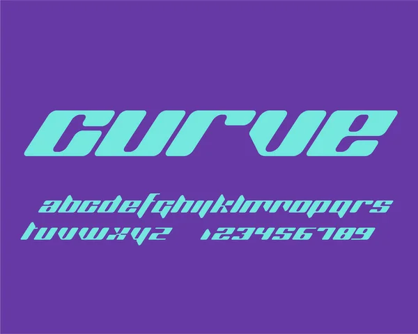 Jeu Polices Courbe Format Vectoriel — Image vectorielle