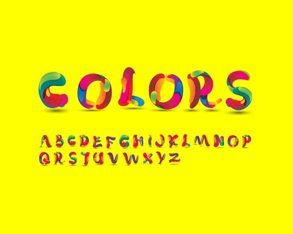 Colorful Brush Stroke Designer Font Set — Stock Vector