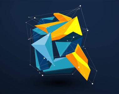 3D futuristic prism vector letter Q