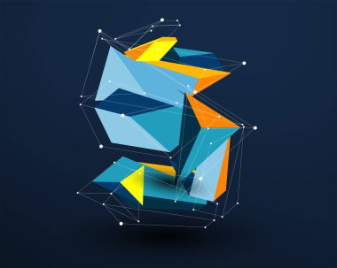 3D futuristic prism vector letter G