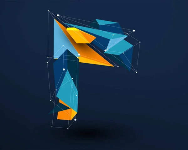 Futuristic Prism Vector Letter — ストックベクタ