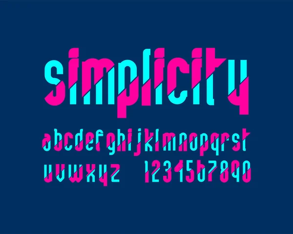 Duo Style Slash Simplicity Designer Font Set — Stock Vector