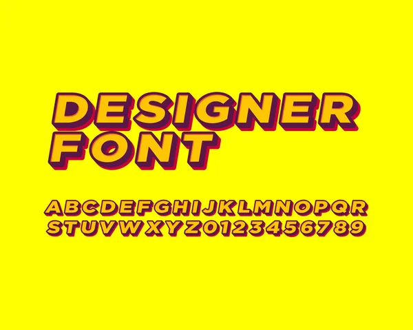 Roter Und Gelber Vektor Modernes Alphabet Design — Stockvektor