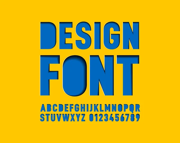 Hollow Cutout Designer Font Set Vector Format — Stock Vector