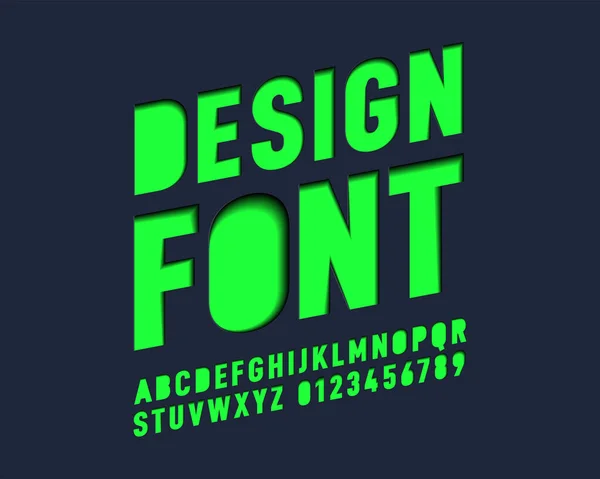 Hollow Cutout Designer Font Set Vector Format Slanted Italic Version — стоковый вектор
