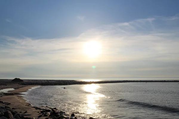 Pôr Sol Incrível Sobre Mar Báltico — Fotografia de Stock