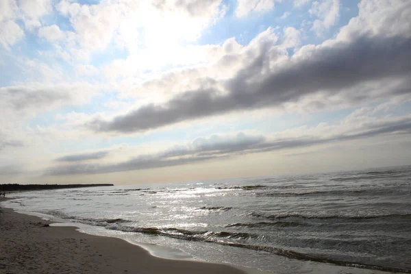 Pôr Sol Incrível Sobre Mar Báltico — Fotografia de Stock