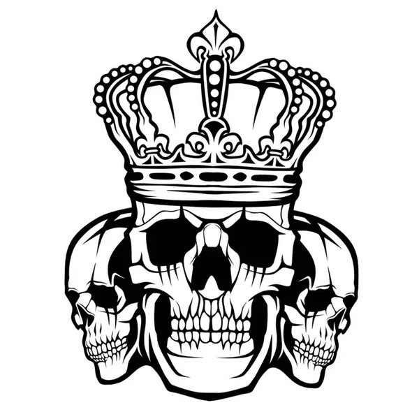 Esta Uma Ilustração Três Crânios Com Uma Coroa — Fotografia de Stock