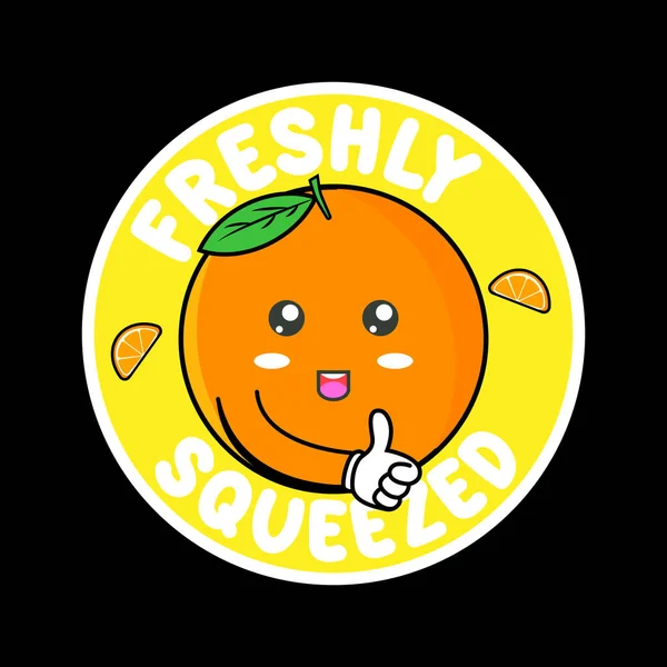 Cute Orange Logo Vector Ilustration. Isolated orange on black background
