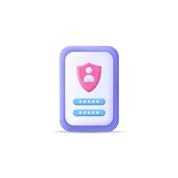 Kontoanmeldung Und Passwortformular Der Smartphone App Benutzerautorisierung Login Authentifizierungsseite Anmeldekonzept — Stockvektor