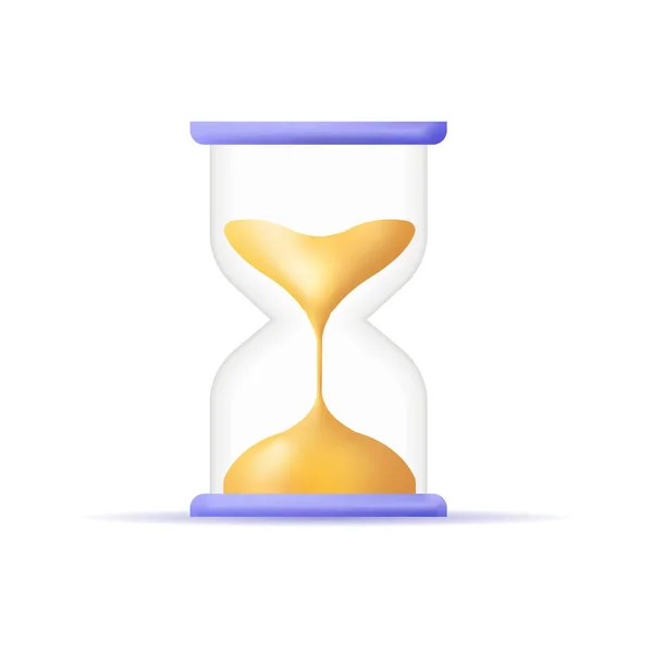 Hourglass Sand Countdown Business Time Deadline Concept Vector Icon Cartoon — Stock Vector
