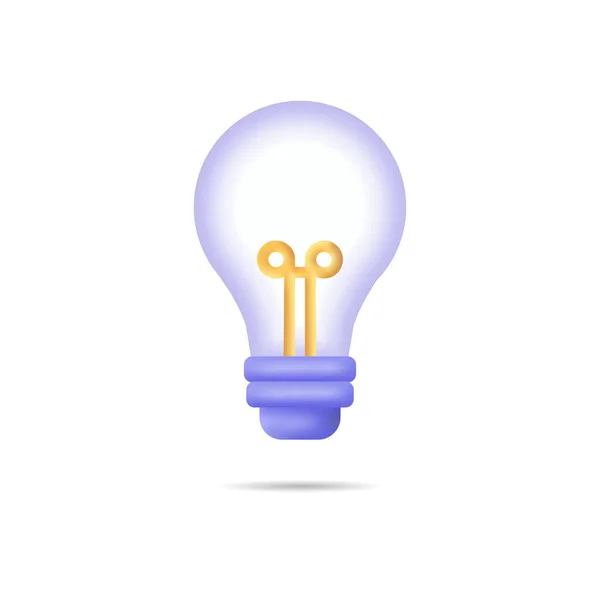 Light Bulb Lightning Symbol Electricity Energy Vector Icon Cartoon Minimal — Stock Vector