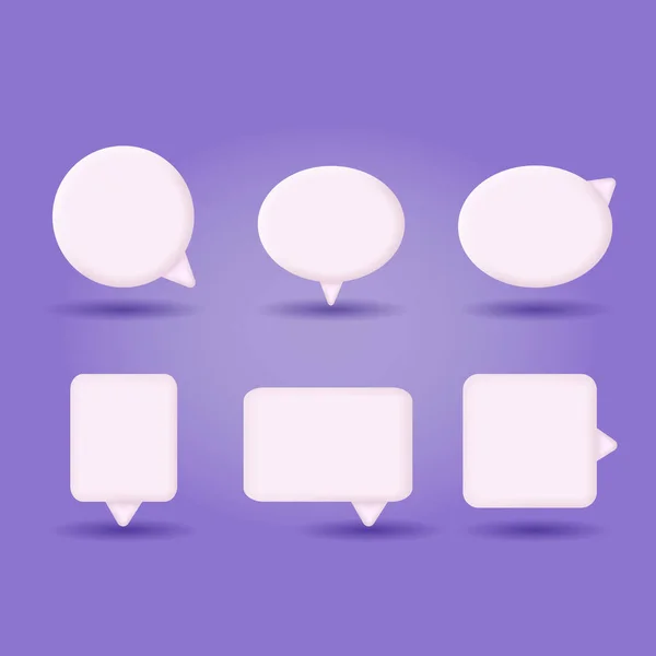 Set Speak Bubble Chatting Box Message Box Web Vector Illustrations — Stock Vector