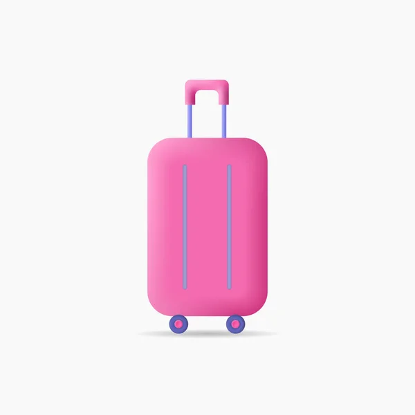 Koffer Reisetasche Gepäck Tourismus Reisen Und Urlaub Konzept Vektorsymbol Minimaler — Stockvektor